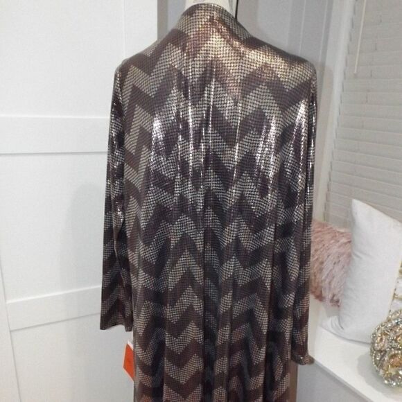 Elegant Lularoe Large Sarah Black Silver Rose Gold - Picture 2 of 4